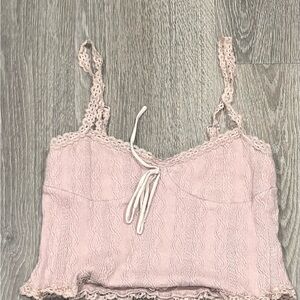 Lace Trim Pink Cami Top